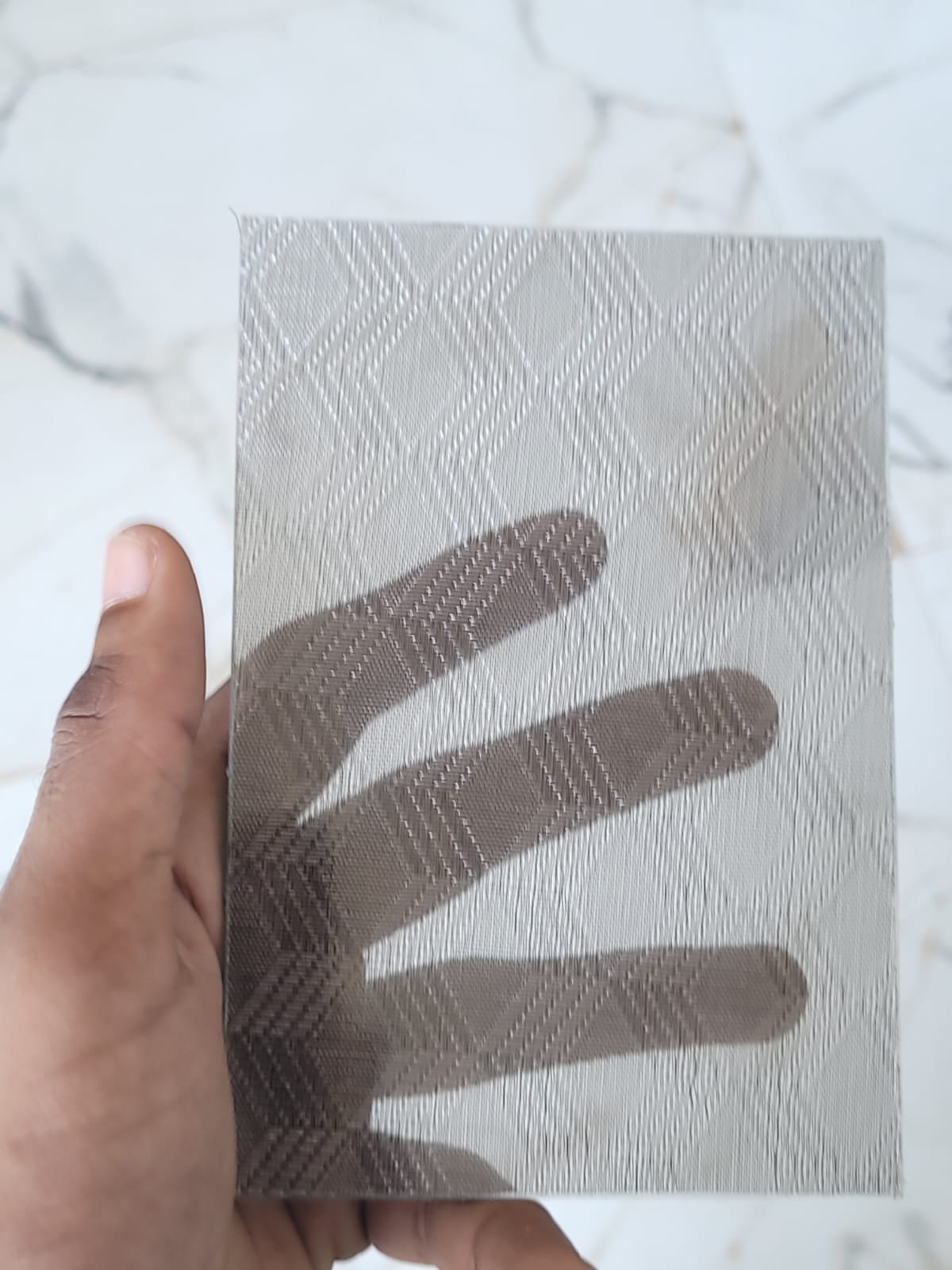 Diamond woven texture — A translucent weave with a repeating diamond pattern.